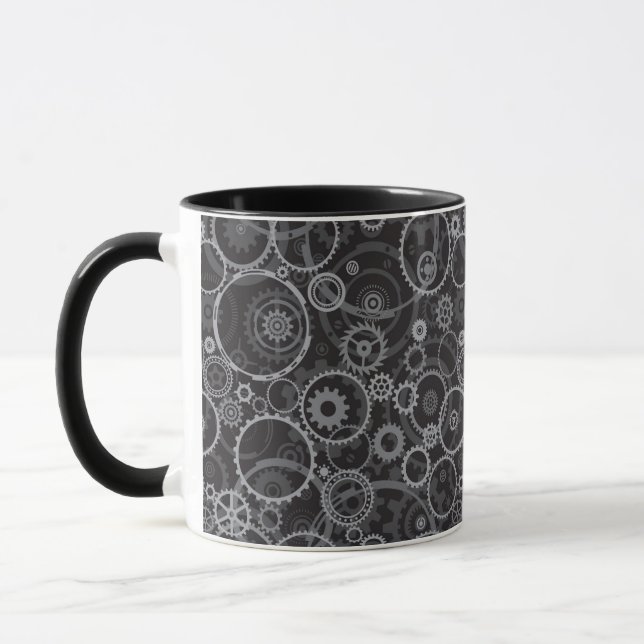 Cogwheels pattern mug (Left)