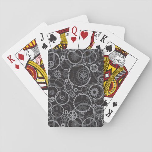 Cogwheels pattern poker cards