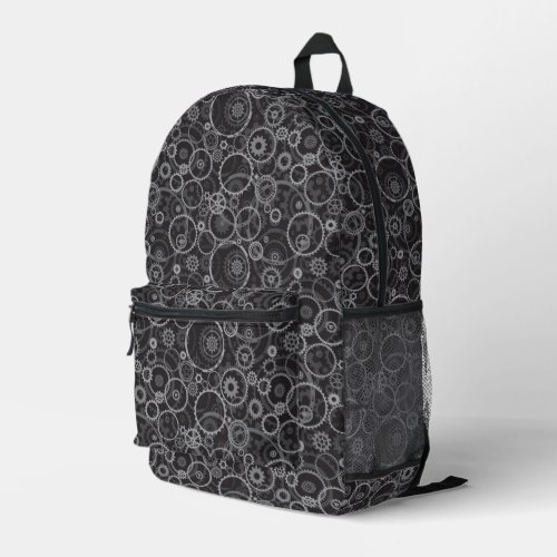 Cogwheels pattern printed backpack