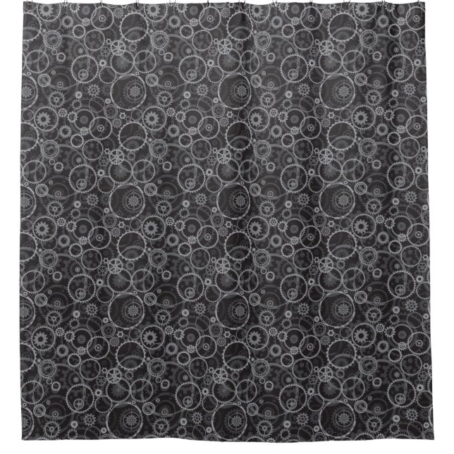 Cogwheels pattern shower curtain (Front)