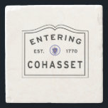 Cohasset Massachusetts Stone Coaster<br><div class="desc">Welcome to the Town of Cohasset - he coolest town on the South Shore! Cohasset is close to Boston, Duxbury, Hingham, Hull, Marshfield, Norwell, Scituate and Weymouth. This Bay State town is famous for its rocky coastline and islands, high school sports teams and beautiful homes and high real estate values....</div>