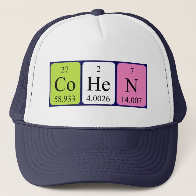 Cohen periodic table name hat (Front)