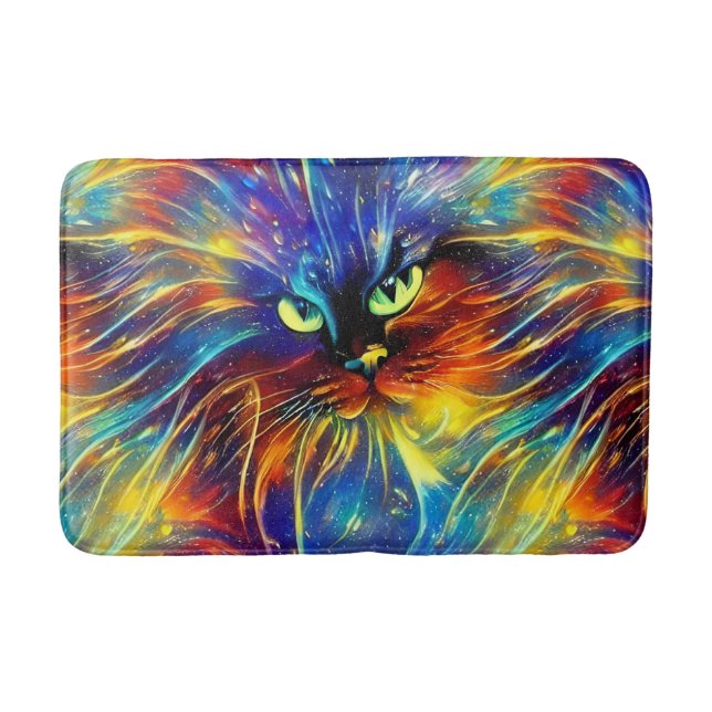 Cohesive Abstract Exquisite Cat Splashes Seamless  Bath Mat (Front)