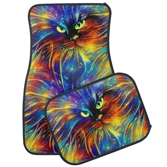 Cohesive Abstract Exquisite Cat Splashes Seamless  Car Floor Mat (Set)