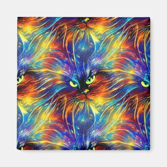 Cohesive Abstract Exquisite Cat Splashes Seamless  Magnet (Front)