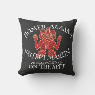 Coho Chinook Alaska Souvenir Travel Vacation Fish Throw Pillow