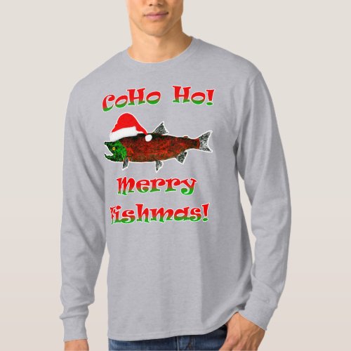 Coho Ho  Fishmas _  Mens Long Sleeve T_shirt