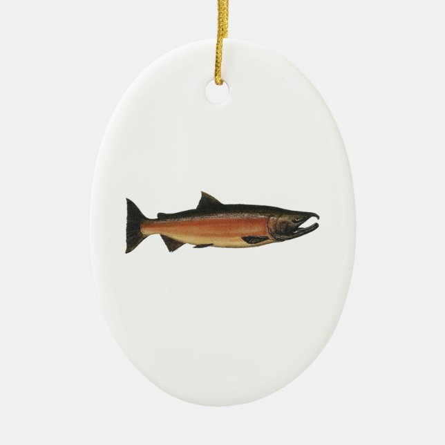 Coho - Silver Salmon (spawning phase) Ceramic Ornament (Front)