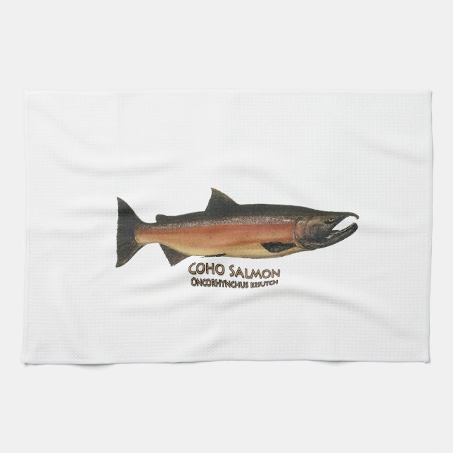 Coho - Silver Salmon (spawning phase) Towel (Horizontal)