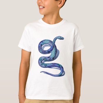 Coiled Blue Snake T-shirt by PrintTiques at Zazzle