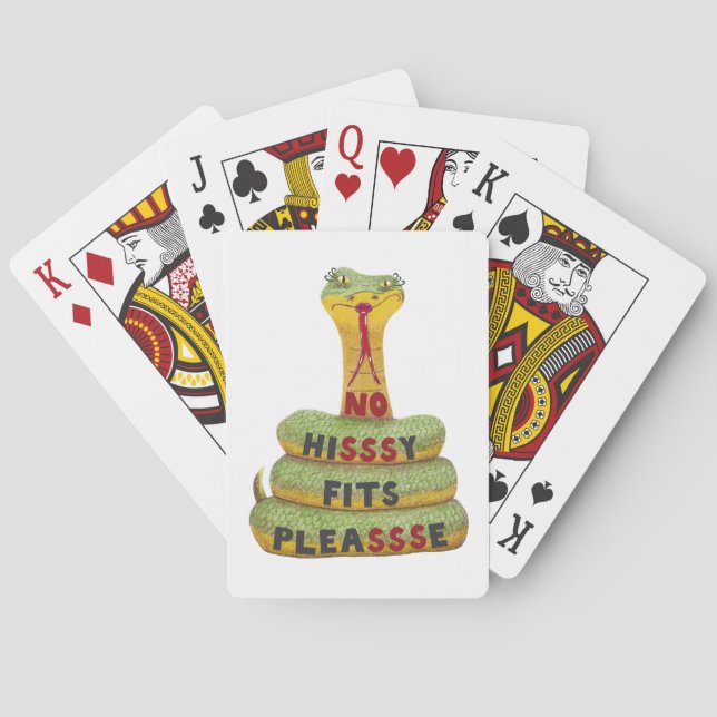 Coiled Cartoon Viper Snake with Text Poker Cards (Back)
