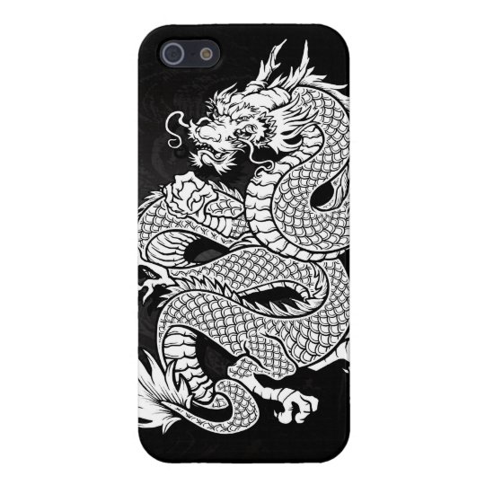 Coiled Chinese Dragon Black And White Iphone Case
