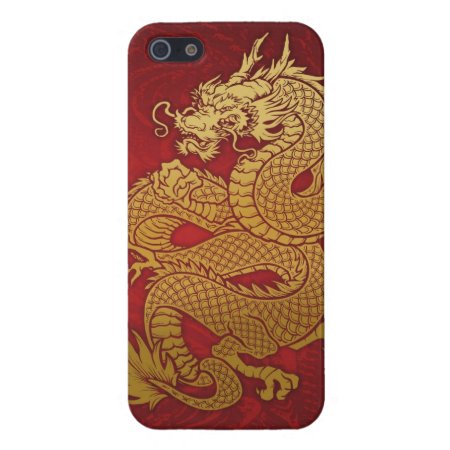 Coiled Chinese Dragon Gold On Red Iphone Se/5/5s Case