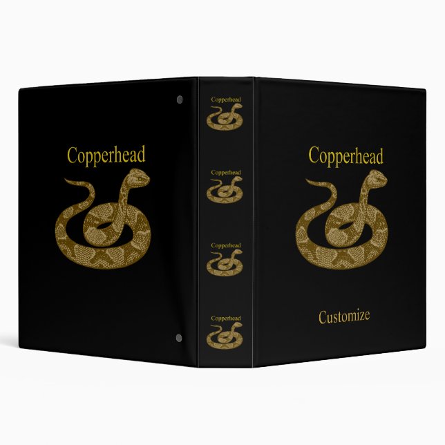 Coiled Copperhead Snake Thunder_Cove 3 Ring Binder (Background)