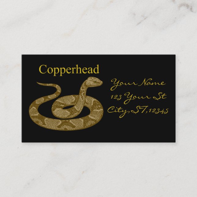 Coiled Copperhead Snake Thunder_Cove Business Card (Front)