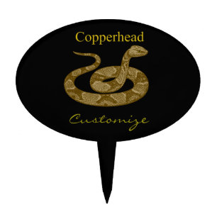 Coiled Copperhead Snake Thunder_Cove Cake Topper