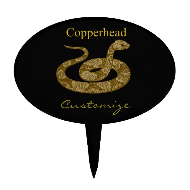 Coiled Copperhead Snake Thunder_Cove Cake Topper (Front)