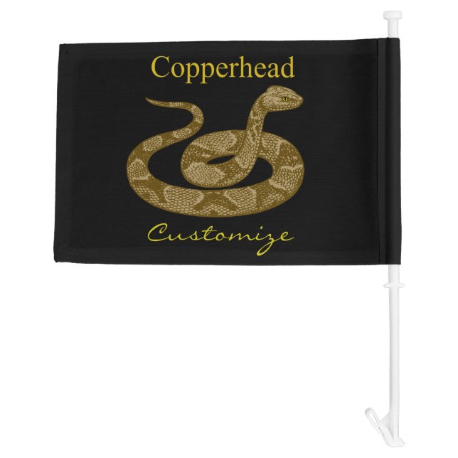 Coiled Copperhead Snake Thunder_Cove Car Flag (Back)