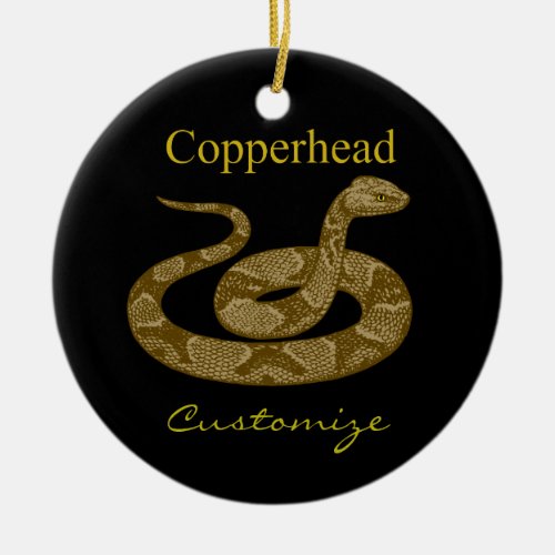 Coiled Copperhead Snake Thunder_Cove Ceramic Ornament