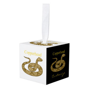 Coiled Copperhead Snake Thunder_Cove Cube Ornament