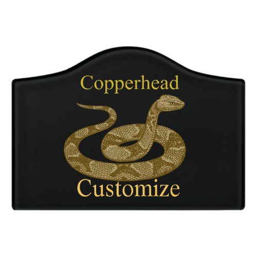 Coiled Copperhead Snake Thunder_Cove Door Sign