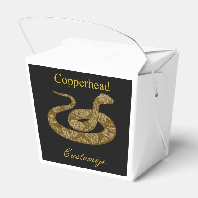 Coiled Copperhead Snake Thunder_Cove Favor Boxes (Back Side)