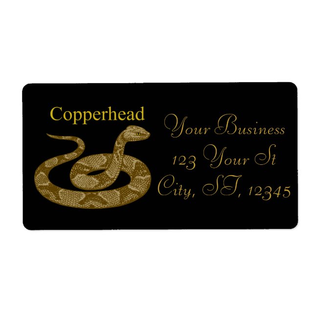 Coiled Copperhead Snake Thunder_Cove Label (Front)
