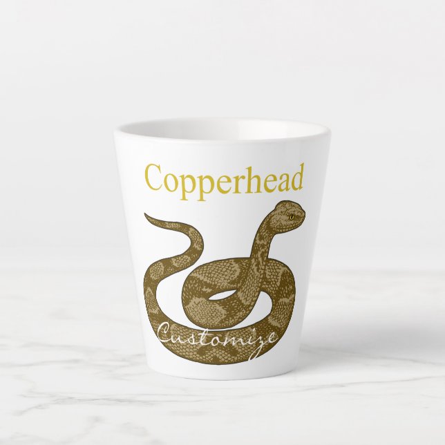 Coiled Copperhead Snake Thunder_Cove Latte Mug (Front)
