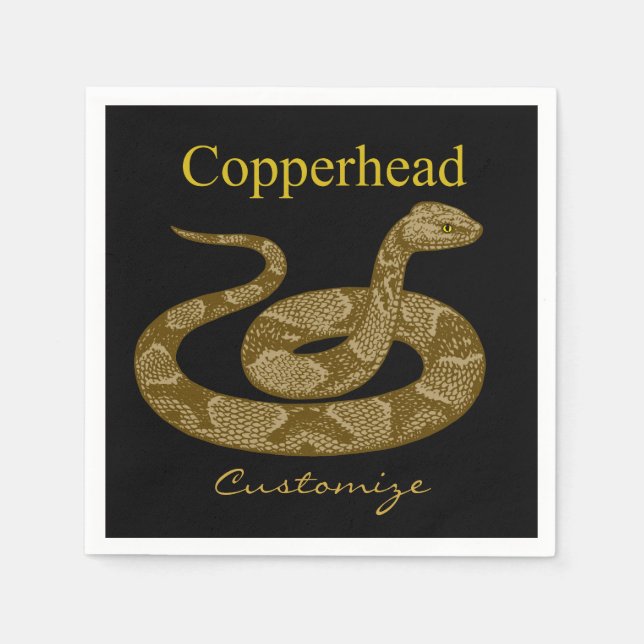 Coiled Copperhead Snake Thunder_Cove Napkins (Front)