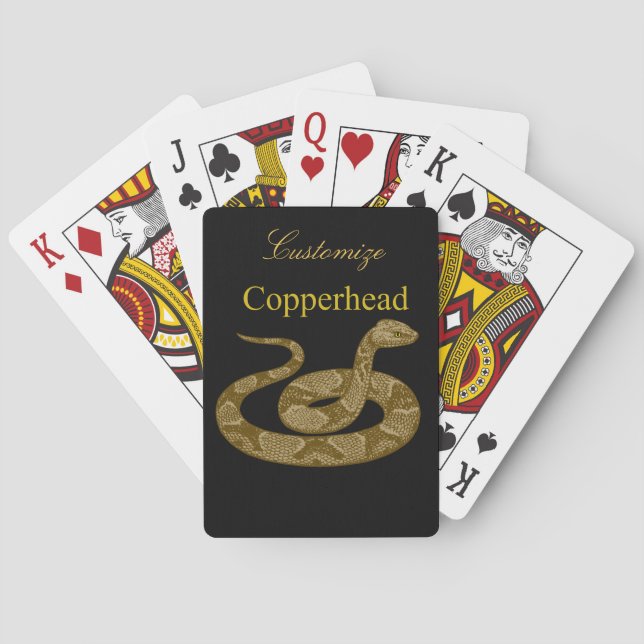 Coiled Copperhead Snake Thunder_Cove Poker Cards (Back)