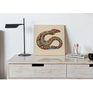 Coiled Earth Serpent Wood Wall Art