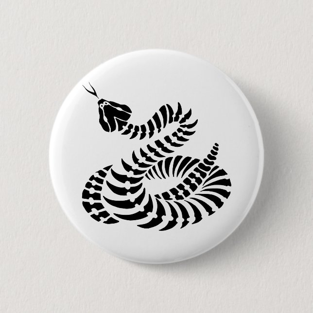 Coiled Rattlesnake Bones Button (Front)