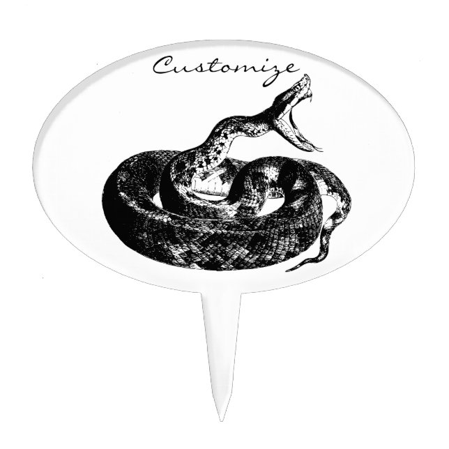 Coiled Rattlesnake Thunder_Cove Cake Topper (Front)