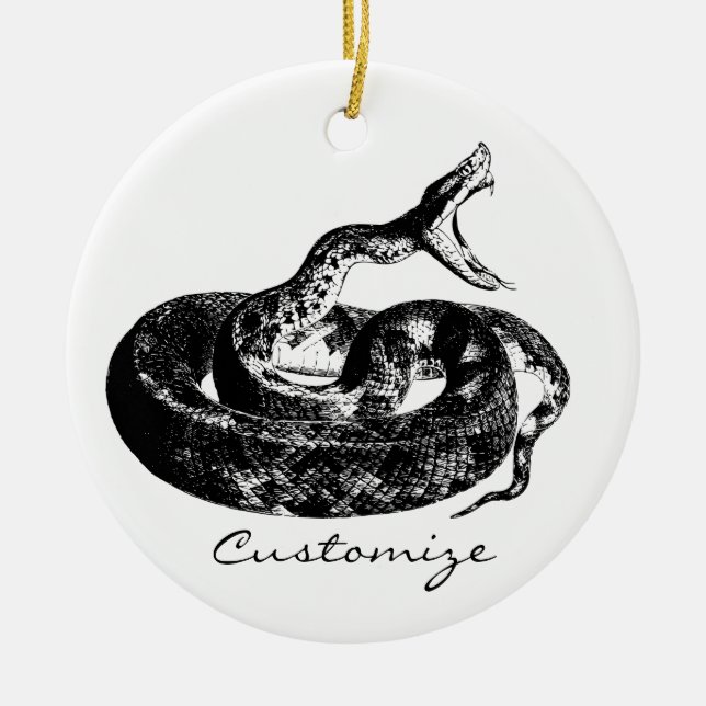 Coiled Rattlesnake Thunder_Cove Ceramic Ornament (Front)