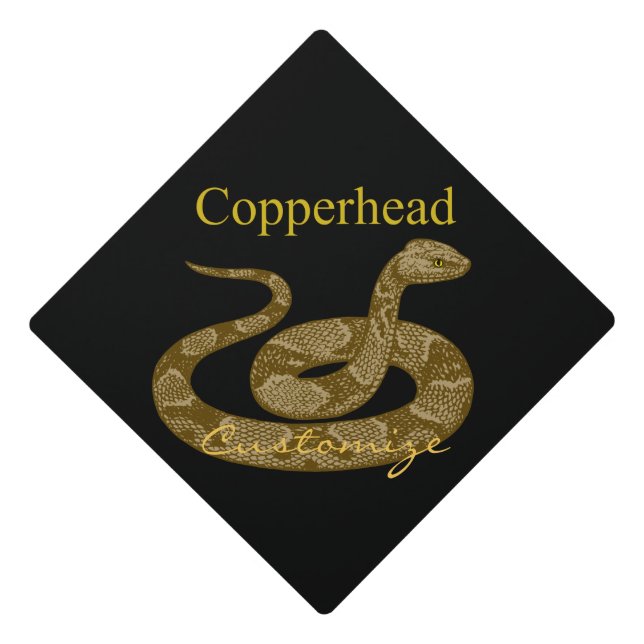 Coiled Rattlesnake Thunder_Cove Graduation Cap Topper (Front)