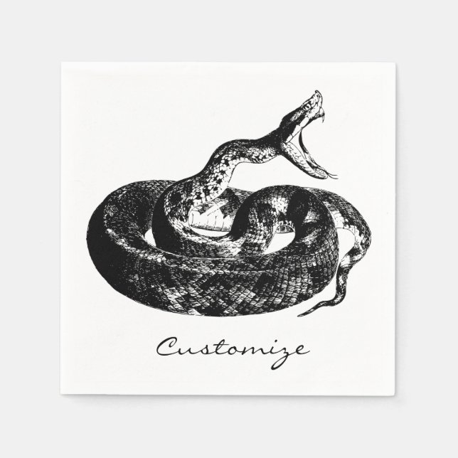 Coiled Rattlesnake Thunder_Cove Napkins (Front)