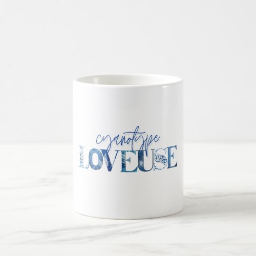 Coiling cyanotype coffee mug