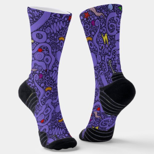 Coils and Shapes _ Lilac Socks