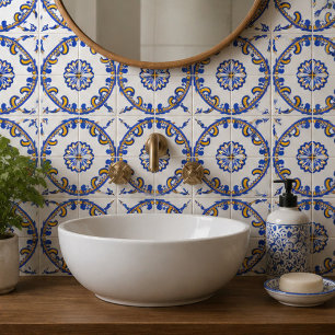 Coimbra Crown Vintage Portuguese Mediterranean Ceramic Tile