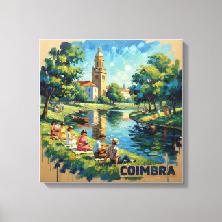 Coimbra Portugal Riverside Charm Stretched Canvas Print