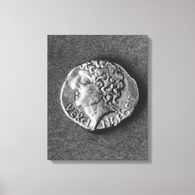 Coin bearing the effigy of Vercingetorix Canvas Print (Front)