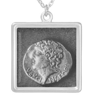 Coin bearing the effigy of Vercingetorix Silver Plated Necklace