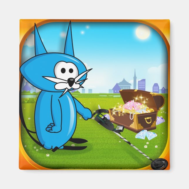 Coin Cat Riches Metal detector Magnet! Magnet (Front)