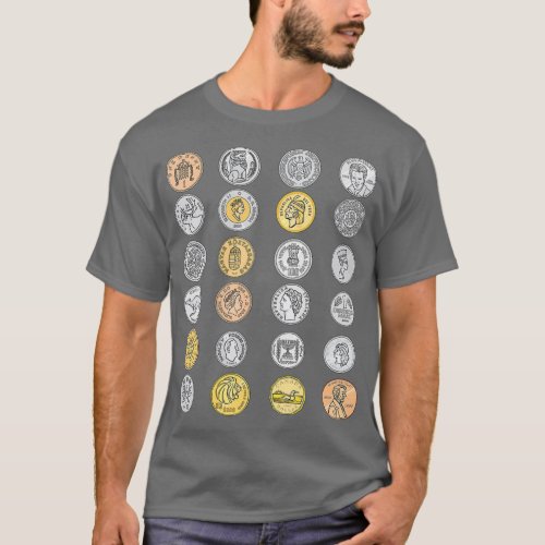 Coin Collection For Numismatist Coin Collector T_Shirt