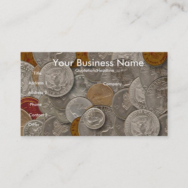 Coin collectors business card Zazzle