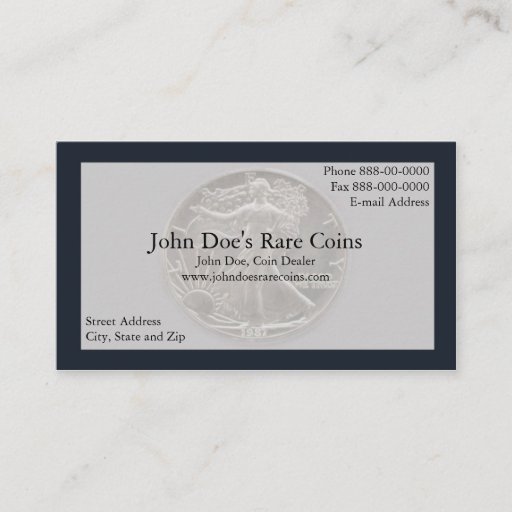 Customizable Coin Dealer Business Card