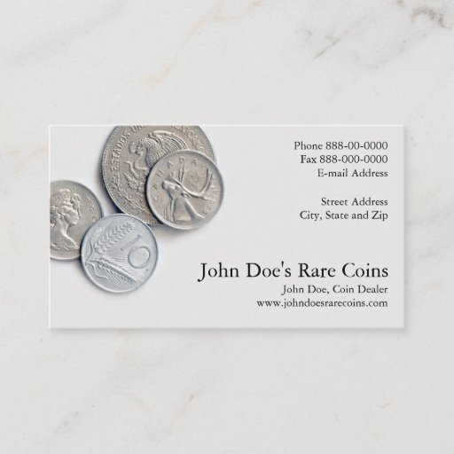 Customizable Coin Dealer Business Card