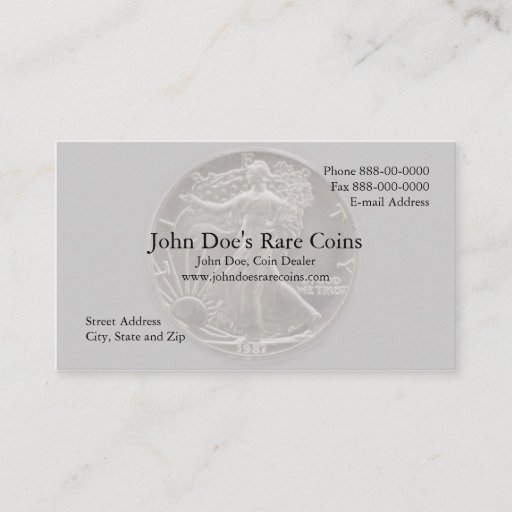 Customizable Coin Dealer Business Card