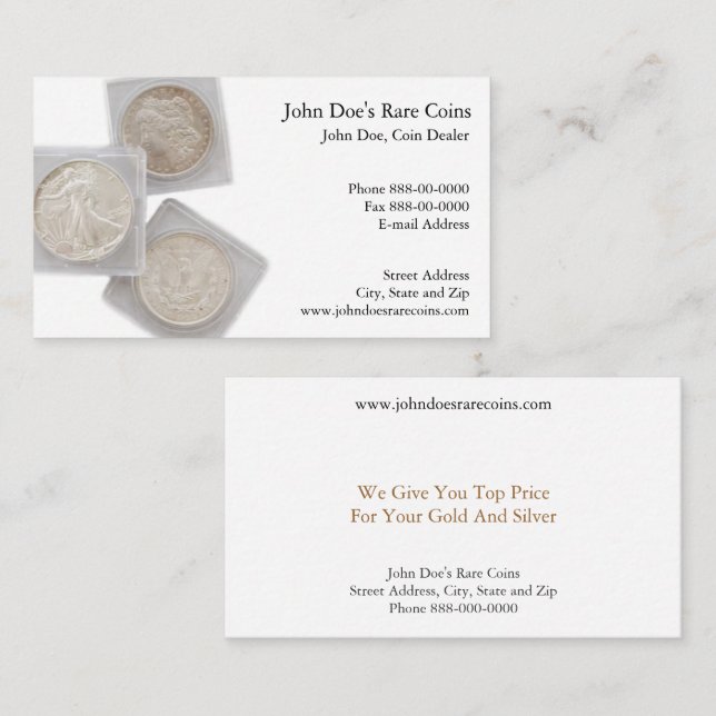 Coin Dealer Business Card (Front/Back)