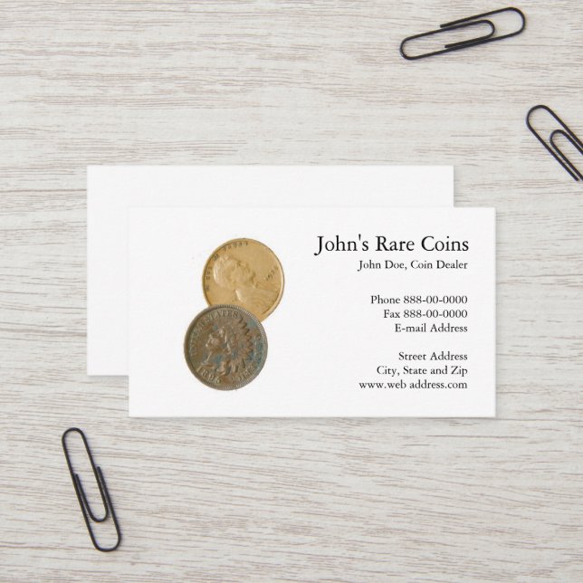 Coin Dealer Business Card (Front/Back In Situ)